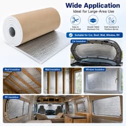 7mm Thick Double-sided Aluminum Foil Insulation Roll with Self-adhesive Kraft Paper Backing Heat Sound Proof Reflective Foam Mat