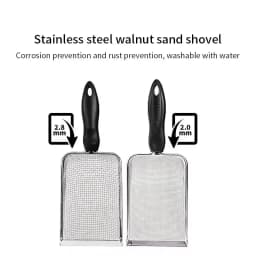 Cat Litter Scoop Fine Hole Stainless Steel Small Hole Cat Poop Shovel Tool Metal Dog Scoop Cleaning Brush AntiRust Litter Shovel