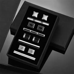 4 Sets Tie Clips & Cufflinks For Men Man Shirt Cufflink Wedding Guests Gift With Box Pisa Ties Pin Luxury Men's Gift For Husband