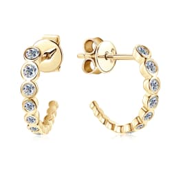 2024 New 0.19cttw Moissanite C Shape Stud Earrings Pure Silver 925 Real D Color Moissanite Diamond Earrings for Women Jewelry