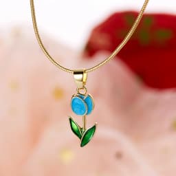 Creative Rotatable Pink Flower Necklace For Women Titanium Steel Rotatable Spinner Clavicle Choker Anti Stress Anxiety Jewelry