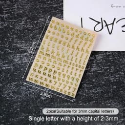 2Pcs Metal 26 Mini Alphabet Decor Stickers Gold Silver Epoxy Resin Filler For DIY Silicone Molds Craft Making Fillings