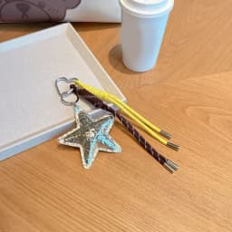 2025 New PU Leather Starfish Bag Charm Cute Decorative Keychain Decoration Fashion Braided Rope Bag Accessorie