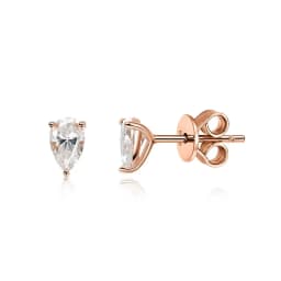 Smyoue 0.5CT 1CT Pear Cut Certified Moissanite Stud Earrings for Women 100% 925 Sterling Silver Plated 18k Gold Wedding Jewelry
