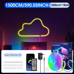 Aiopp Flexible RGB LED Neon Strip Light Indoor with APP & Remote,Timing Music Sync Waterproof Silicone Rope Lamp for Bedroom Garden Party Decor