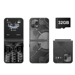 SERVO Flilo9 Folding Mobile Phone Dual SIM Standby Call Recording Speed Dial FM Radio Torch 3G WCDMA Foldable Button Cellphones