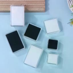 Transparent Diamond Jewelry Display Box With Foam Pad Bare Stone Gem Storage Container Case Glass Beads Organizer Packaging Box