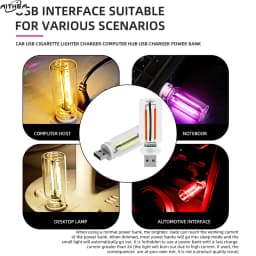 Halloween DecorAITHEA Led Glass Light Usb Night Light Bulb Touch Dimming Usb Night Light For Car Interior Bedroom Home Decor