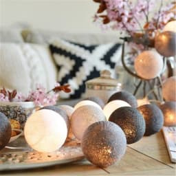 4CM Cotton Ball Light String Garland Fairy Lamp LED Holiday Wedding Party Home Bed Decoration Battery box Valentine's Day