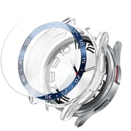Tempered Glass+Bezel+Case For Samsung Galaxy Watch 6 Classic 43mm 47mm Cover TPU Bumper All-Around Protector Clear Screen Bezels