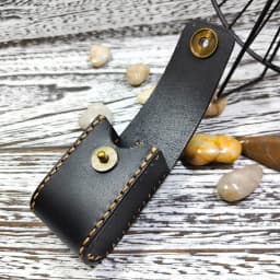 Blongk Leather Folding Glasses Box Belt Pack Cowhide Hand-made Foldable Glasses Case Small Waist Bag Men Women PD-ZD