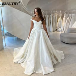 BEPEITHY Customized Plus Size Off Shoulder Ball Gown Princess Wedding Dresses Women Sleeveless Ivory Elegant Bridal Gown 2026