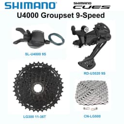 Shimano CUES U4000 9s Groupset SL-U4000 RD-U4000 RD-U3020 RD-U4020 LG300 Cassette Sprocket LG500 Chain MTB Bike Part