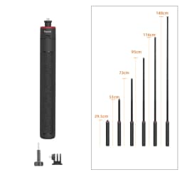 Flymile Tripod Selfie Stick Vlog Handle for DJI Pocket 3/Action 5 Pro/Insta360 X5/Gopro Accessories 62.99/55.1in Extendable