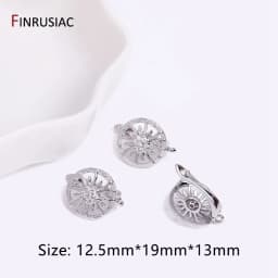 Earring Making Supplies Gold Plated Zircon Earwire Earring Hooks DIY Women Earring Jewelry Making Accessories Wholesale