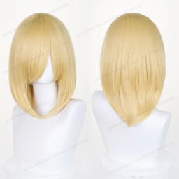 Anime 40cm Medium Basic Synthetic Bang Blond Cosplay Wig Black White Red Pink Green Brown Gold Blue Women Heat Resistant Hair