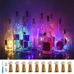 20 LED 10 Packs Wine Bottle Lights Copper Wire Fairy String Light Warm White Bottle Stopper Atmosphere Lamp for Xmas Holiday