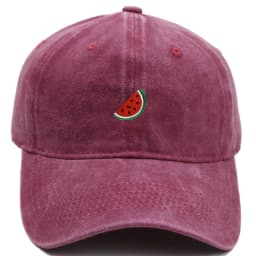 Retro Watermelon Embroidered Baseball Cap Visor Washed Cotton Sunscreen Hats Sun Protection Adjustable Peaked Cap Unisex