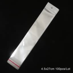 100Pcs 5x10.5cm-8x27cm Opp Bag Self Adhesive Clear Transparent Plastic Storage Bag With Hang Hole Jewelry Gift Packaging Pouches