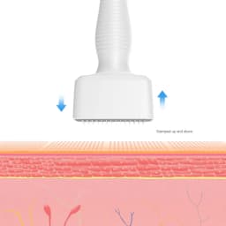 White 140Pins Derma Stamp Adjustable Needle Length 0.25mm Microneedle Real Needle Skin Care Beard Growth Scalp Hair Re-Growth