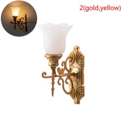 1:87 Scale Model Warm White LED Street Lamp Posts, Dollhouse Ceiling Decor; Miniature Wall Lighting