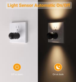 Mini LED Night Light EU/US Plug-In 220v Wall Socket Lamp With Twilight Sensor Energy Saving For Kids Room Bedroo WC Night Lights