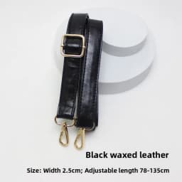 New Yu Black Leather Bag Strap Single Shoulder Crossbody Bag Long Strap School Bag Backpack Accessories Women's Bag Belt