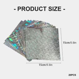 20 Sheets Glittering Paper Reflective Plastic Sheet for Art Craft Scrapbooking H8WD
