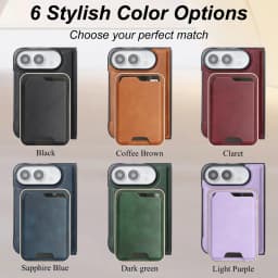 2 in 1 Detachable Card Holder Magnetic Leather Case for iPhone Ultra 18 Fold Shockproof for Magsafe Comfortable Grip Slim Cover