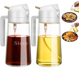 500ML 2-in-1 Dual Use Plastic Olive Oil Sprayer Dispenser Spray Pour Bottle Vinegar Mister Air Fryer BBQ Salad Kitchen Tools