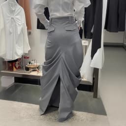 [EWQ] Elegant High Waist A-line All-match Clothing Minimalist Office Women's Fold Skirt Bottom Slit Design Skirts 2025 Autumn