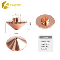 Praylee All Types Laser Nozzles Single/Double Layers Dia.28/D32mm for Raytools Precitec WSX HSG Bodor HANS Fiber Cutting Machine