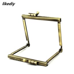 1 Piece 7 CM Square Embossing Metal Purse Frame Kiss Lock Coin Purse DIY Handmade Accessories Bronze Or Silver Or Gun Black