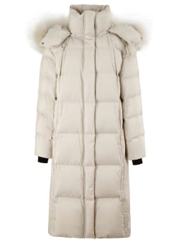 DUSHU 219.9G Filling Amount Plus Size Fur Collar Thickened Mid-length Down Jacket for Women 2024 Winter New Down Coat 24DS84045