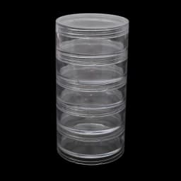 1 Set 5 Layer Cylinder Stackable Bead Containers Plastic Round Clear Storage Jar Box for Beads Buttons Crafts Small Item