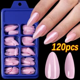 100pcs Black Almond Fake Nail Mid-length Solid Color Artificial Nail Removable Press On Nails Tip Almond Nail Art False Nail