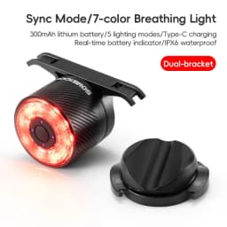 ROCKBROS Bicycle Rear Light Bike Smart Brake Sensing Taillight Type-C Charging Day/Night Sensing MTB Road Bike Accessories