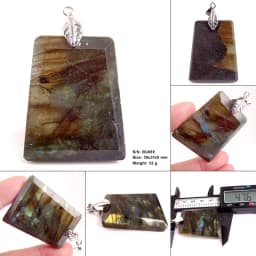 Stone Craft Natural Labradorite Raw Stone Polishing Geometric Shape Crystal Labradorite Pendent Exquisite Natural Training Stone