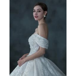 Wedding Bride Off Shoulder Banquet Style Sparkling Beads Starry Sky Long Tail Forest Fairy Small Pong Skirt Tail Customized
