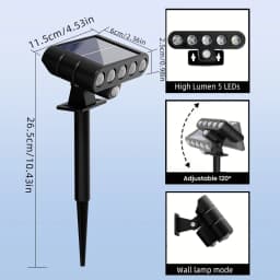 4PCS Solar Powered Outdoor Wall Light 3 Modes Security Lamp for Patio Garden Porch Fence Corridor Balcony 5 LED Bulbs Motion Sensor Solar Pathway