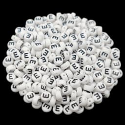 7mm 50Pcs Acrylic 26 English Letter Flat Round Beads Black on white DIY Crafts Necklace Bracelet Pendant For Jewelry Making