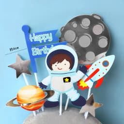 Decor Cake Topper Astronaut Space Boy Birthday Party Decorations UFO Kids Decor Cake Topper Dessert Baby Shower DIY Decor Part
