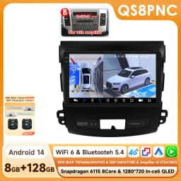 9" Hizpo 2Din Android Auto Car Radio for Citroen C-Crosser Peugeot 4007 Mitsubishi Outlander 2 2005 - 2011 Snapdragon 360° CAM