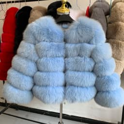 New Real Fox Fur Coat Women's Winter Warm 100% Natural Fur Jacket Short Raccoon Fur Coat Women's High Quality Hot Sale
