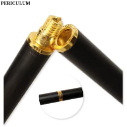 Black Gold Alloy Wolf Head Walking Cane with Curved Handle Detachable Cosplay Party Prop Decorative Walking Stick for Men And Wo