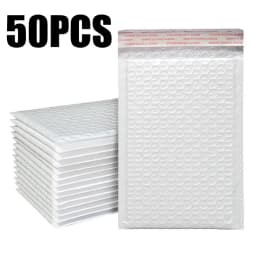 500PCS Poly Bubble Mailers Padded Envelopes Self Seal Bubble Lined Waterproof Cushion Shipping Enveloper Mailers White