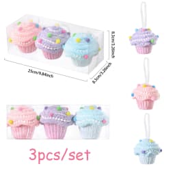1Set Christmas Ornaments Cone Lollipop Macaroon Ice Cream Xmas Tree Balls Hanging Pendant New Year Gift Navidad Home Party Decor