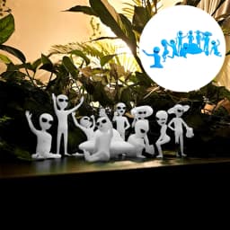 Glowing Alien Ornament Set For Indoor Outdoor Stylish Decorative Crafts For Bedrooms Garden aliens xenomorph