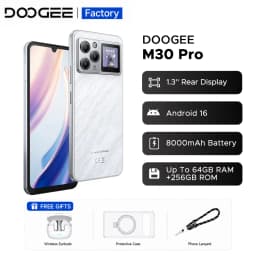 DOOGEE M30 Pro Smartphone Android 16 6.88'' HD+Screen 1.3'' Rear Display Octa Core Mobile Phone 64GB+256GB 8000mAh 64MP 33W NFC