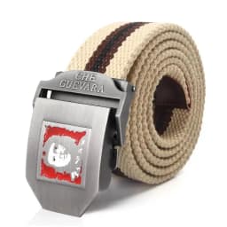 SupSindy Men Canvas Belt Che Guevara Metal Buckle Army Military Tactical Belts For Men Fashion Jeans Waistband Male Strap Black